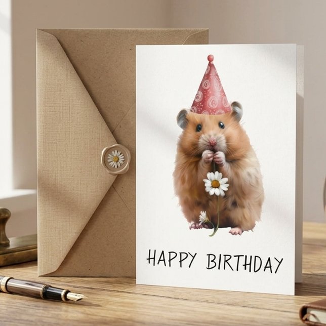Grattis på födelsedagen söt hamster kort (Skapare uppladdad)