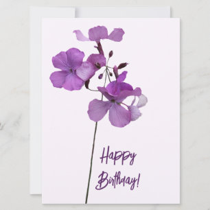 Grattis på födelsedagen söt lila blommigt - enkel julkort