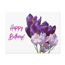 Grattis på födelsedagen söt lila blommigt färg 