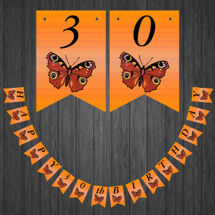 Grattis på födelsedagen Söt Monarch Butterfly Oran Vimplar