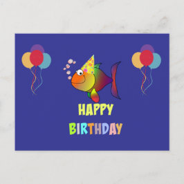 Grattis på födelsedagen, söt och färgglad tecknad vykort