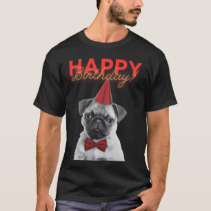 Grattis på födelsedagen! - Söt och rolig Pug-valp T Shirt