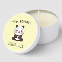 Grattis på födelsedagen söt panda björn gul