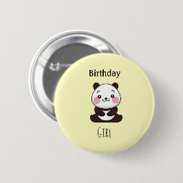 Grattis på födelsedagen söt panda björn gul knapp