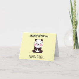 Grattis på födelsedagen söt panda björn gul tack kort