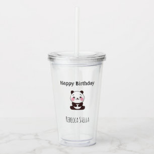 Grattis på födelsedagen söt panda björn gul take away mugg