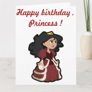 " GRATTIS PÅ FÖDELSEDAGEN" SÖT PRINCESS KORT