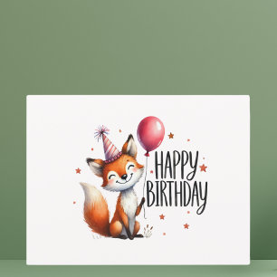 Grattis på födelsedagen - Söt Röd Räv Vykort