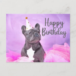 Grattis på födelsedagen Söt Rolig Fransk Bulldog  Vykort
