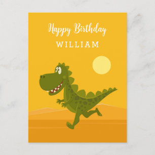 Grattis på födelsedagen Söt Rolig Löpbana Dino Din Vykort