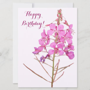 Grattis på födelsedagen söt rosa enkel blommigt julkort