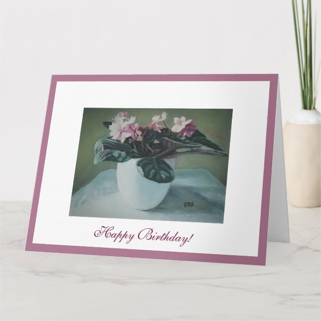 Grattis på födelsedagen söt rosa kränker blommigt  kort (Framsida)