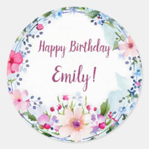 Grattis på födelsedagen Söt Rosa, Lila och blå Blo