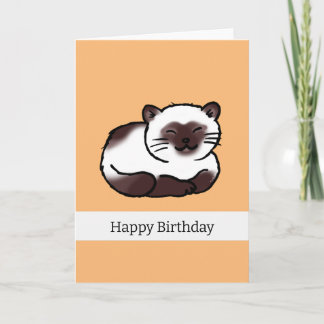 Grattis på födelsedagen (söt siamesisk katt) kort