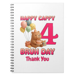 GRATTIS PÅ FÖDELSEDAGEN Söt Teddybjörn 4-årsdag Anteckningsbok