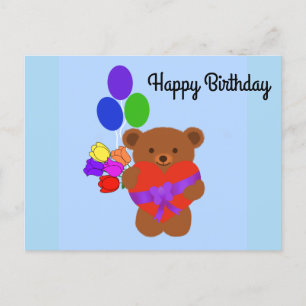 Grattis på födelsedagen Söt Teddybjörn #4 vykort