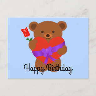 Grattis på födelsedagen Söt Teddys Björn #1 Vykort