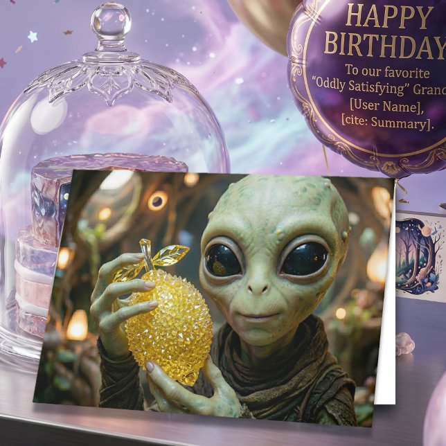 Grattis på födelsedagen! Söt utomjording och krist Kort (Skapare uppladdad)