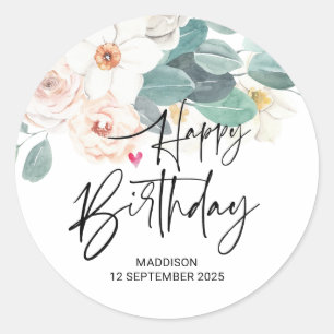 Grattis på födelsedagen söta födelsedagspresenter  runt klistermärke