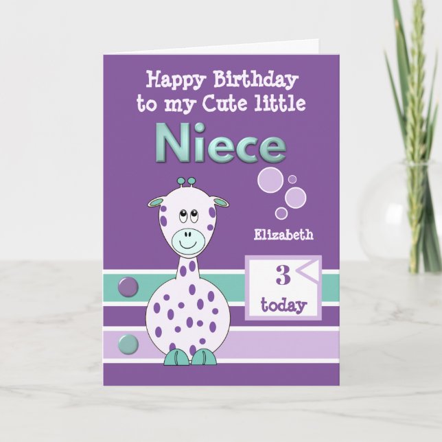 Grattis på födelsedagen Söta Niece, alla åldrar, l Kort (Framsida)