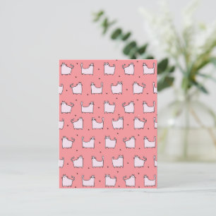 Grattis på födelsedagen! Söta Rosa Katters Mönster Vykort