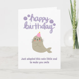 Grattis på födelsedagen söta säl-kort kort