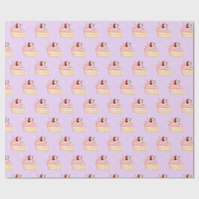 Grattis på födelsedagen söta Strawberry Shortcake  Presentpapper (Platt)