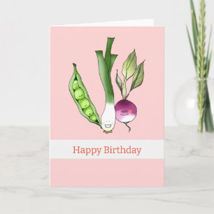 Grattis på födelsedagen (söta veggier) kort