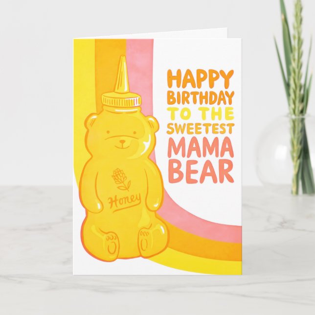 Grattis på födelsedagen söteste Mama Bear Letterpr Kort (Framsida)