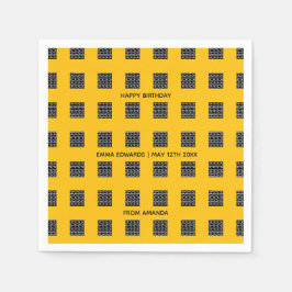 Grattis på födelsedagen, sött etniskt mönster pappersservett