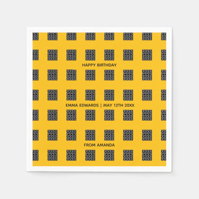 Grattis på födelsedagen, sött etniskt mönster pappersservett (Framsidan)