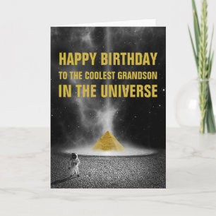 Grattis på födelsedagen Space Pyramid med Astronau Kort