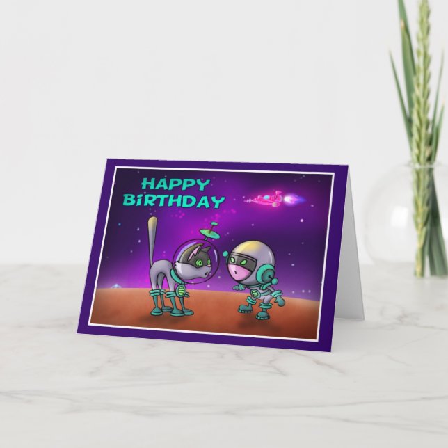Grattis på födelsedagen Space stil 004 Kort (Framsida)