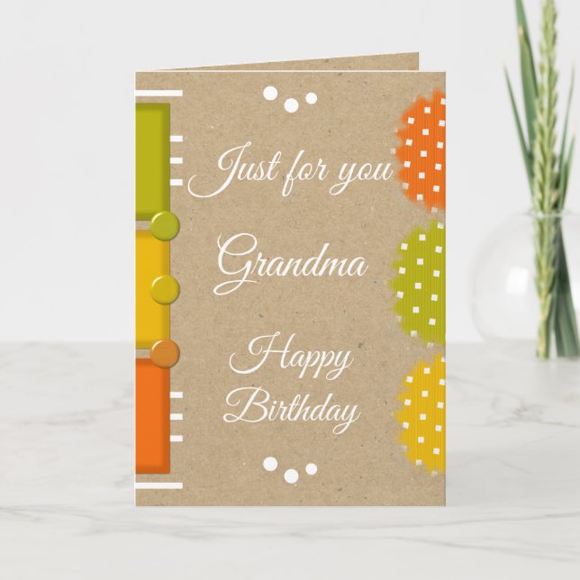 Grattis på födelsedagen speciella Mormor orange ru Kort (Framsida)