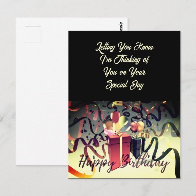 Grattis på födelsedagen  speciellt födelsedagskort vykort (Fram/baksida)