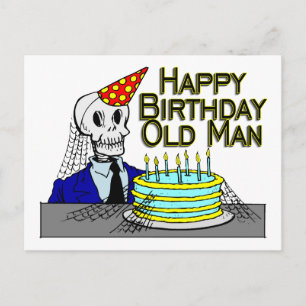 Grattis på födelsedagen Spindelnät Gubbe Vykort