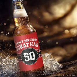 Grattis på födelsedagen Sports Rand med åldern Age Ölflaska Etikett