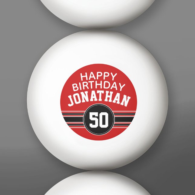 Grattis på födelsedagen Sports Rand med åldern Age Pingisboll (Custom Ping Pong Balls)