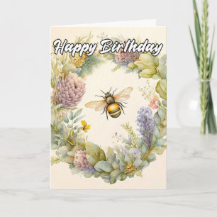 Grattis på födelsedagen Springtime Bumblebee Ill Kort