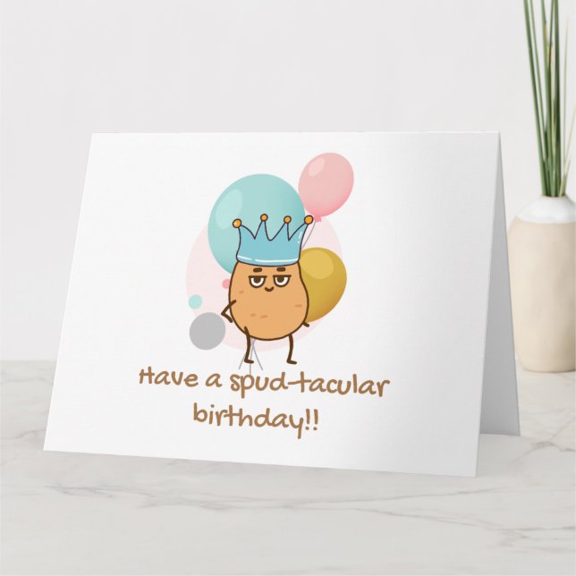 Grattis på födelsedagen Spud Potato Funny Birthday Kort (Framsida)