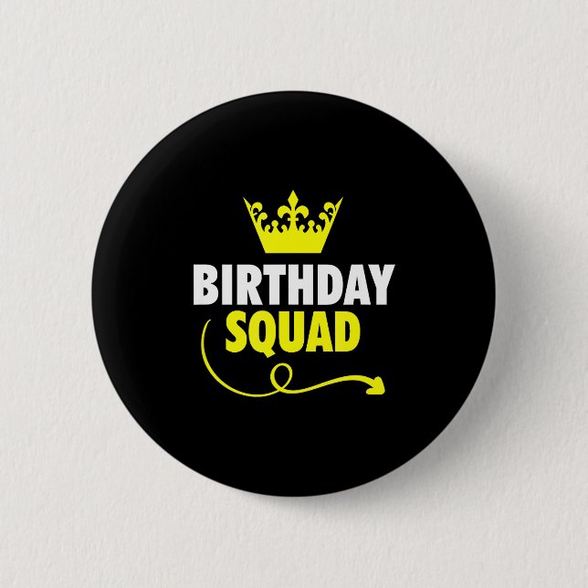 Grattis på födelsedagen squad idéer kung krona fes knapp (Framsida)