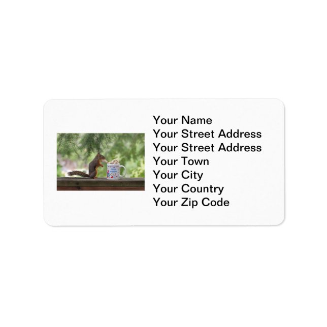 Grattis på födelsedagen Squirrel Adressetikett (Framsidan)