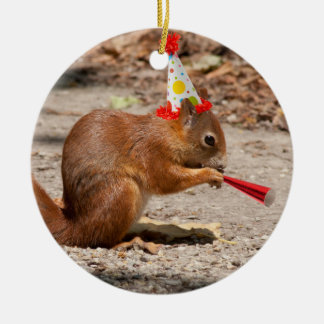 Grattis på födelsedagen Squirrel Julgransprydnad Keramik