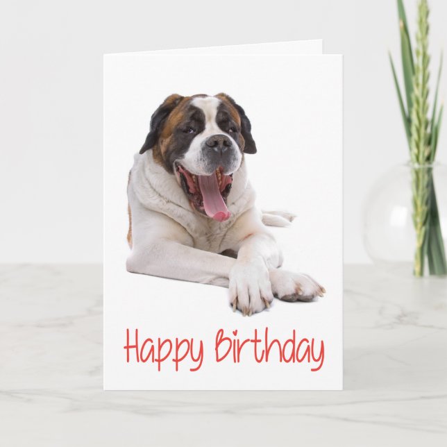 Grattis på födelsedagen St Bernard Puppy-Hund-kort Kort (Framsida)