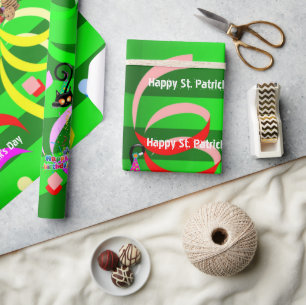 Grattis på födelsedagen St. Patrick's Day Wrapping Presentpapper