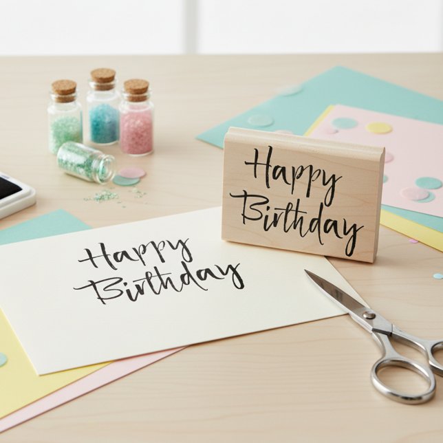 Grattis på födelsedagen stämpel (Happy Birthday Rubber Stamp)