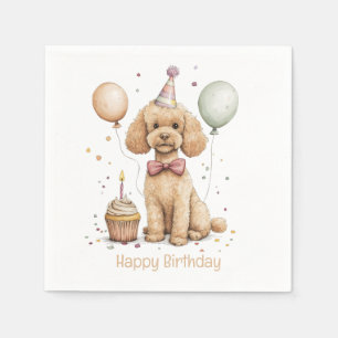 Grattis på födelsedagen Standard Poodle Hund Pappersservett