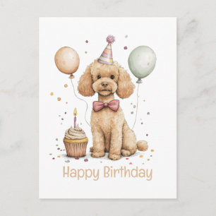 Grattis på födelsedagen Standard Poodle Hund Vykort