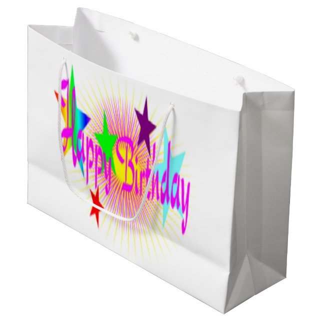 " GRATTIS PÅ FÖDELSEDAGEN" STARS (Framsidan Vinklad)