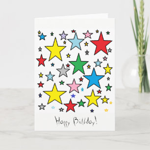 Grattis på födelsedagen Stars Card Kort
